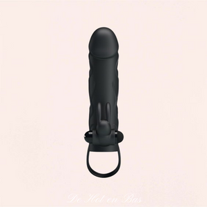 Cette gaine ouverte pour pénis est en silicone étanche noir de haute qualité de la marque Pretty Love.