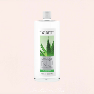 Achat gel de massage, pour des massages Nuru très intenses en grand format 1000 ml a base d'aloe vera, disponible sur notre site en ligne.
