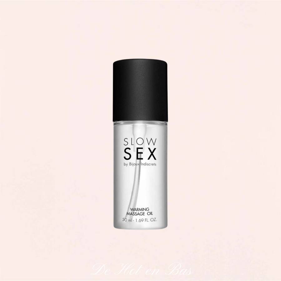 Notre huile de massage Slow Sex est disponible sur notre site en ligne à petit prix, faites-vous plaisir !