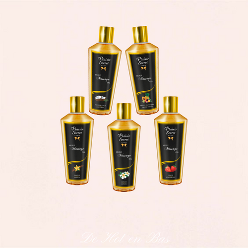 Découvrez nos merveilleuses huiles sèches parfumées de la gamme Plaisir Secret, fabriqué en France.