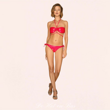 Charger l&#39;image dans la galerie, Bikini sexy rouge brillant et pailleté pour femme de la collection Manaco pas cher.
