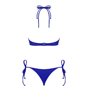 Maillot de bain bleu de la collection Biarritz pour femme. Bikini 2 pièces chic et glamour.