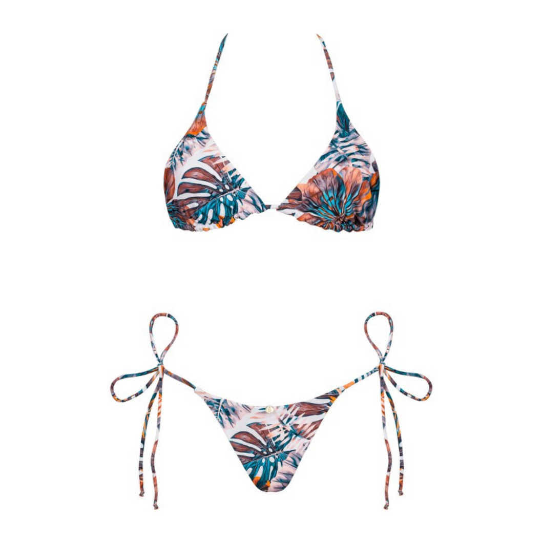 Un joli motif floral tropicale pour ce bikini deux pièces pour femme disponible en plusieurs tailles sur notre site en ligne.