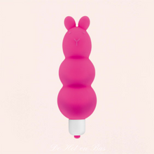 Charger l&#39;image dans la galerie, Mini vibromasseur de couleur rose et blanc en forme de nounours.
