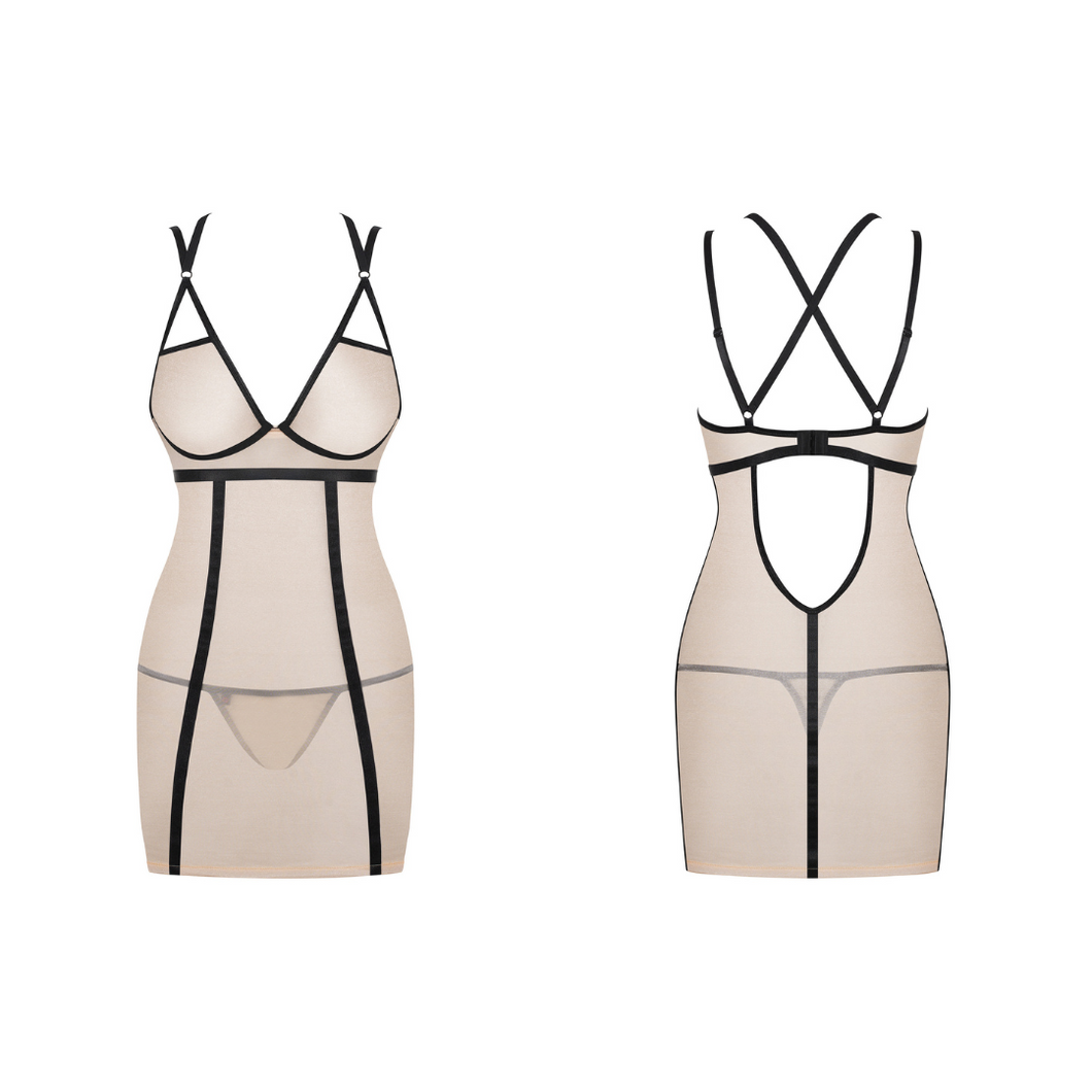 Découvrez cette collection Nudelia ! Une nuisette avec string assorti deux pièces disponible sur notre boutique de lingerie au meilleur prix.