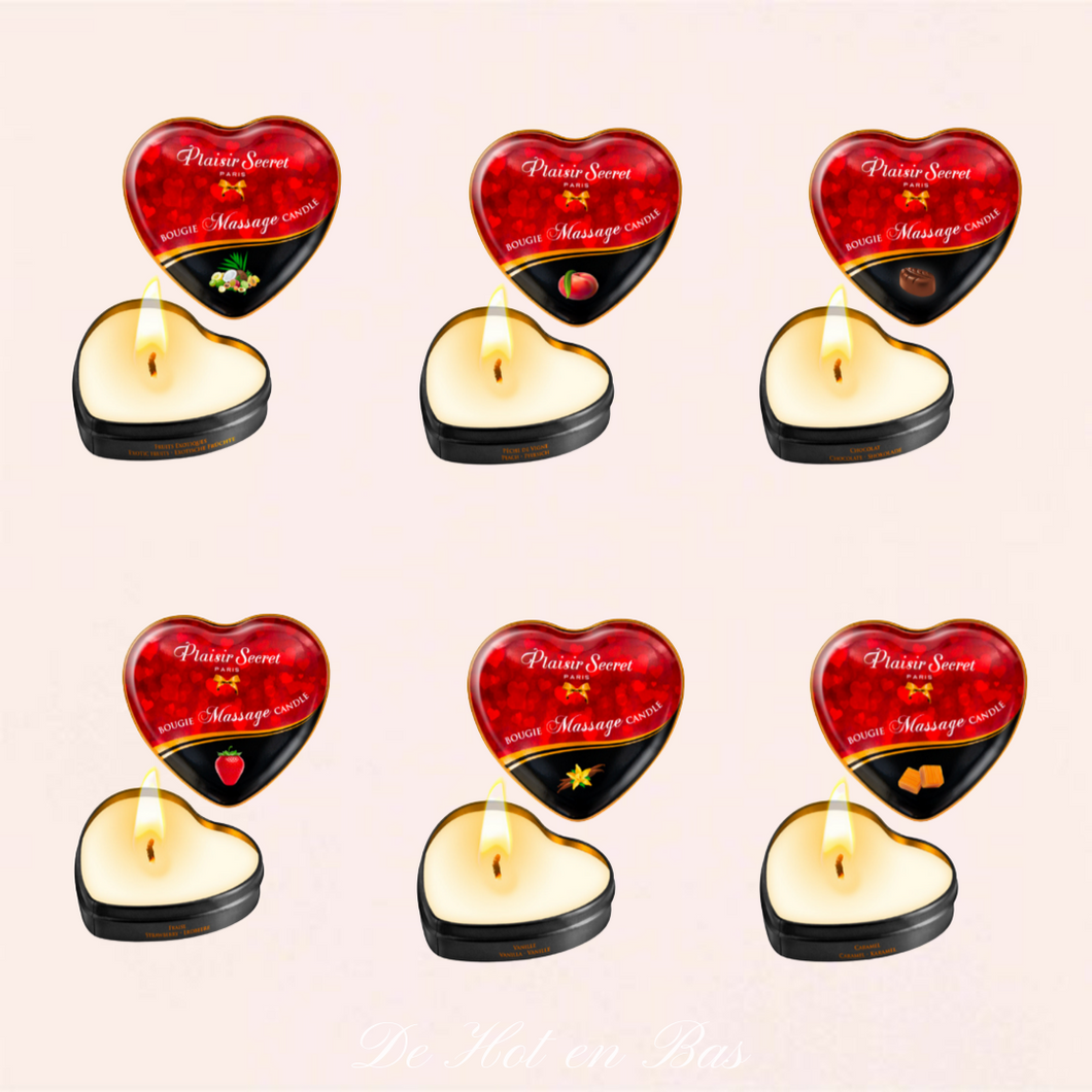 Coffret de 6 mini bougies de massage parfumées de la marque Plaisir Secret Paris à petit prix !