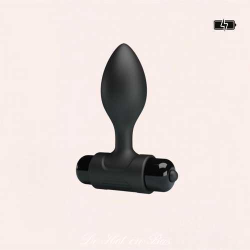 Le plug vibrant noir à pile de la marque Pretty Love est idéal pour commencer l'initiation à l'anal.