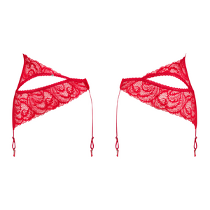 Vente porte-jarretelles en dentelle douce, fine et transparente de couleur rouge pour femme de la collection Atenica disponible sur notre boutique de lingerie au meilleur prix.