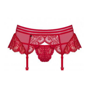Vente porte-jarretelles en dentelle rouge de haute qualité pour femme de la marque Obsessive.
