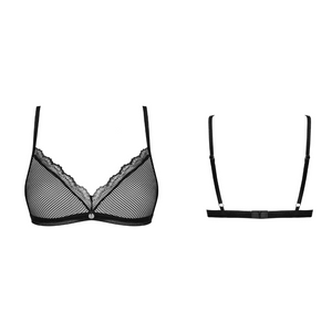 Soutien-gorge noir confortable sans armature forme triangle est disponible en taille XS/S et M/L.
