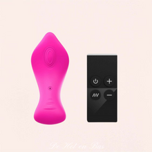 Charger l&#39;image dans la galerie, Le stimulateur clitoridien puissant dispose d&#39;un télécommande noire design pour le contrôler à distance.
