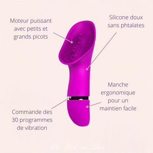 Voici un stimulateur clitoridien pour femme avec manche confortable pour un maintien agréable de votre sextoy Pretty Love.