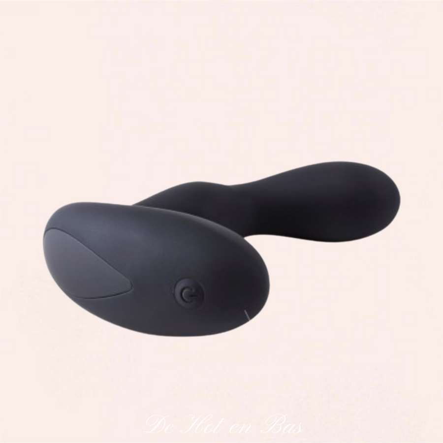 Le stimulateur de prostate Moving Beads en silicone noir est rechargeable par USB.