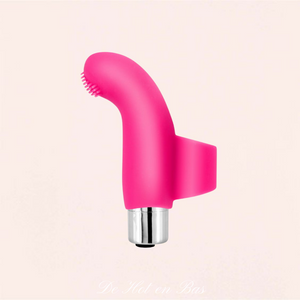 Magnifique stimulateur doigt de couleur rose avec une forme de cœur avec de petits picots pour une meilleure stimulation du clitoris.