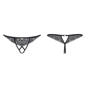 Achat string lingerie femme dentelle fleurs noires de la marque Obsessive, disponible sur notre boutique de lingerie au meilleur prix.