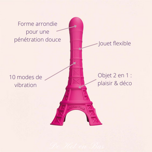 Vente vibromasseur silicone doux rose de la Tour Eiffel de la marque La Tour Est Folle en vente à petit prix sur notre site en ligne.