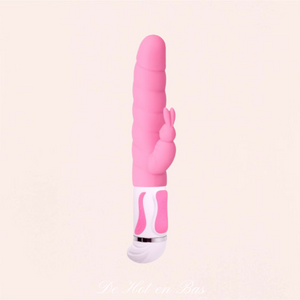 Achat rabbit vibromasseur pour femme en silicone rose très doux de la marque Pretty Love à petit prix.
