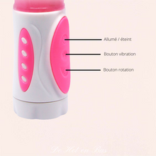 Charger l&#39;image dans la galerie, 3 boutons simple d&#39;utilisation permet de faire fonctionner votre vibromasseur rose translucide pour femme. 
