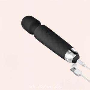 Stimulateur Wand de couleur noir avec plusieurs vitesses de vibration.